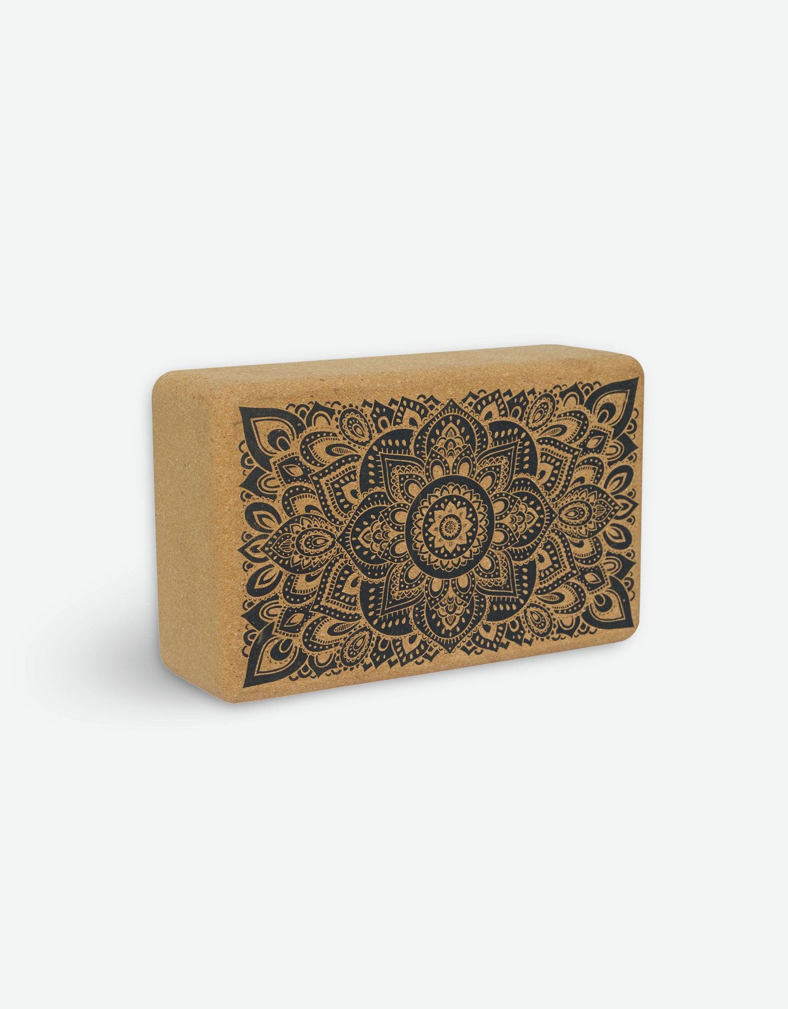 Joga blok od plute - Mandala crni
